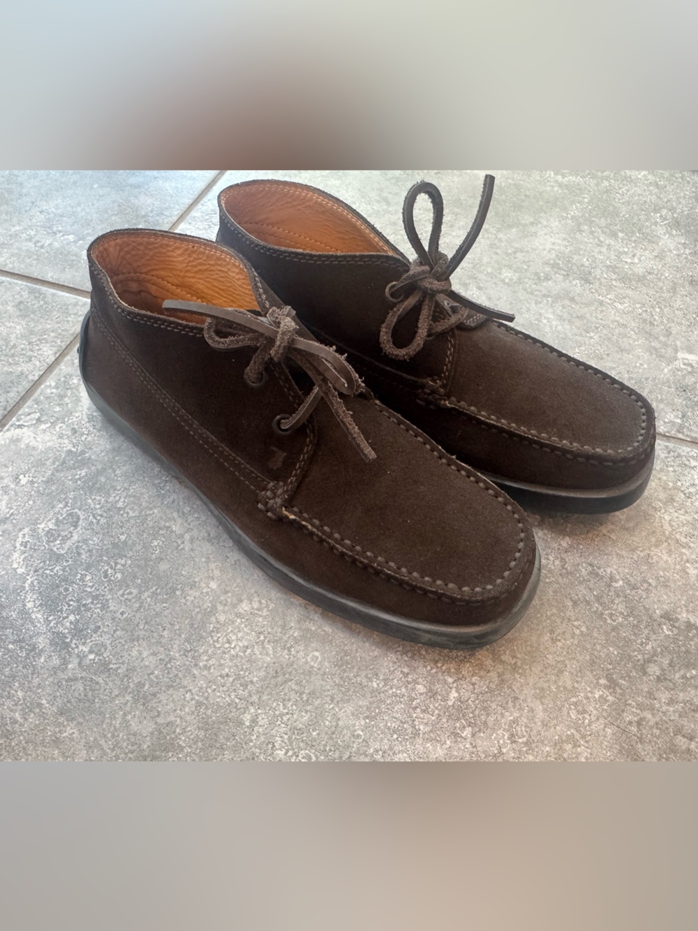 Tods Brown Suede Chukka Boots EU 36 Gommino Rubber Sole
